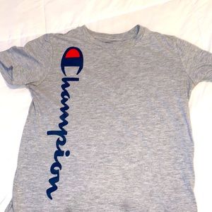Champion Boys Vertical Logo Print T - Shirt
